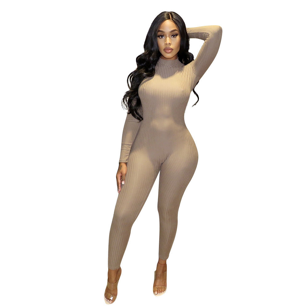 Enger Langarm-Jumpsuit Damen