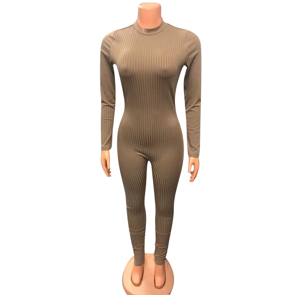Enger Langarm-Jumpsuit Damen