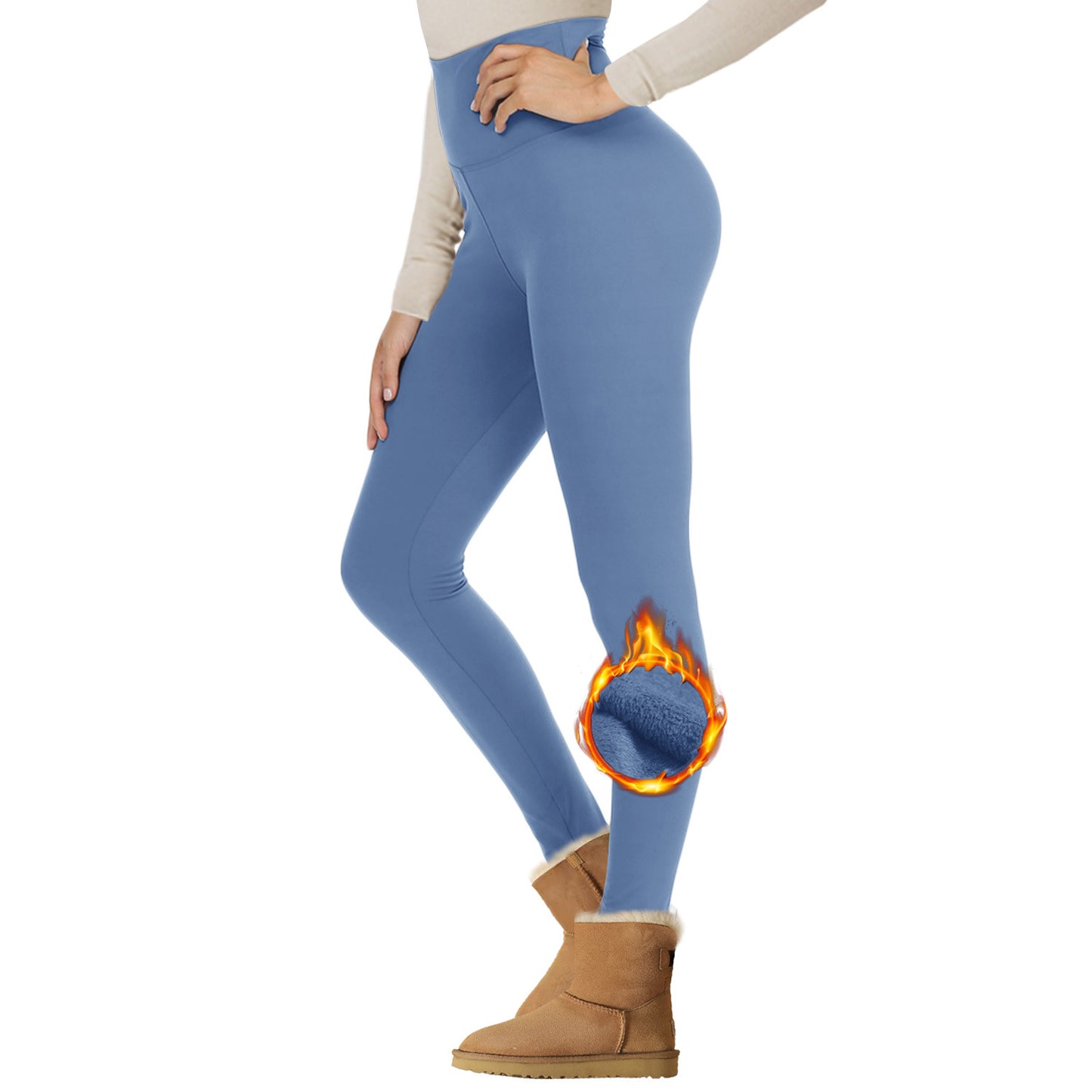 Samt Gepolsterte Leggings Hohe Taille Warme Wandern Workout