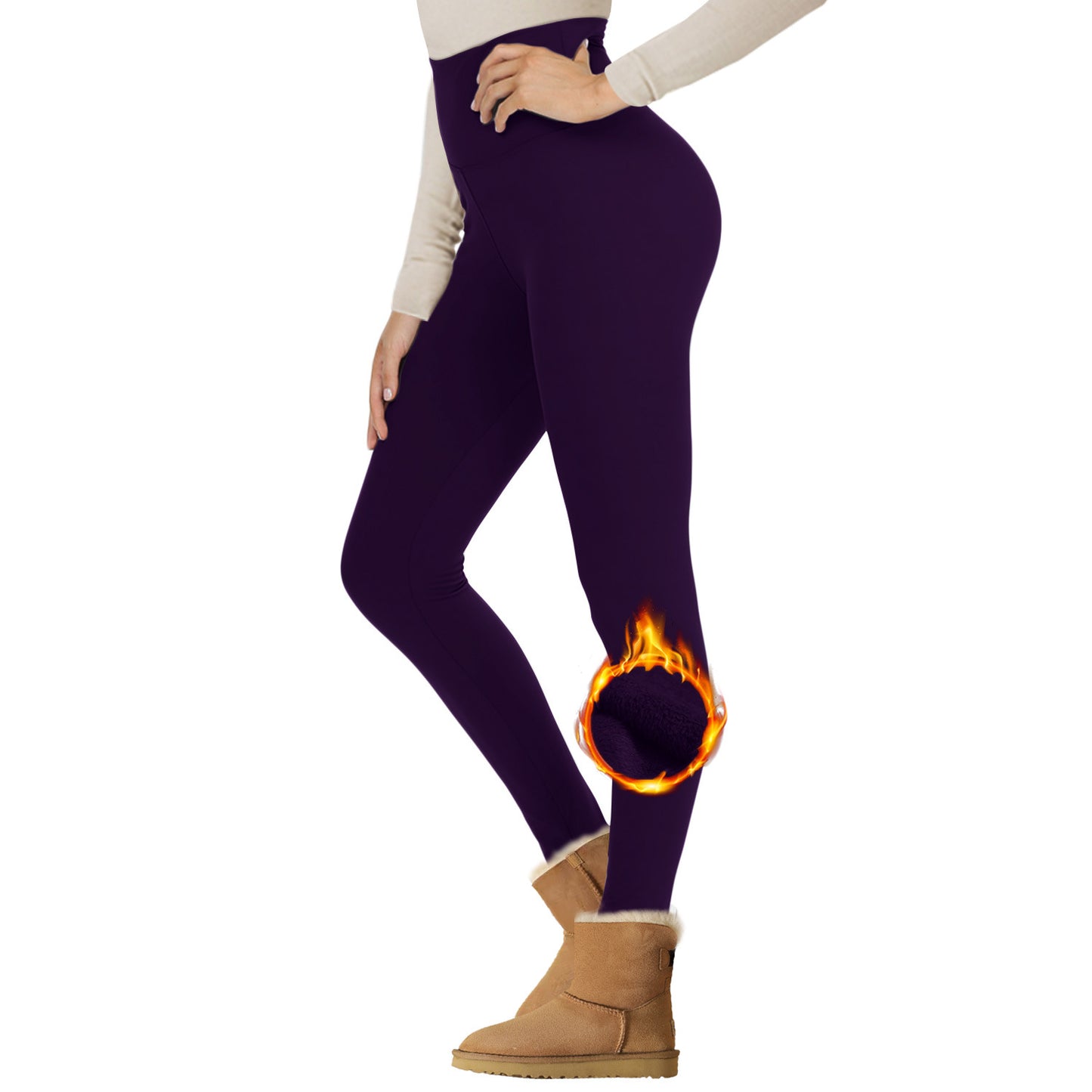 Samt Gepolsterte Leggings Hohe Taille Warme Wandern Workout