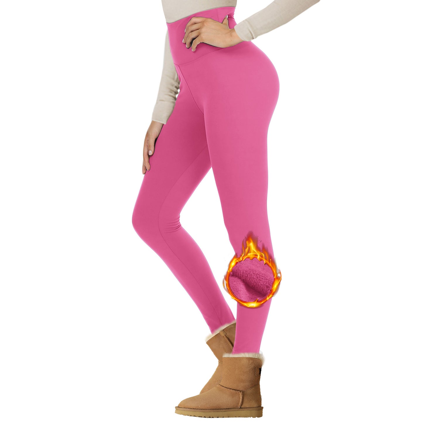Samt Gepolsterte Leggings Hohe Taille Warme Wandern Workout