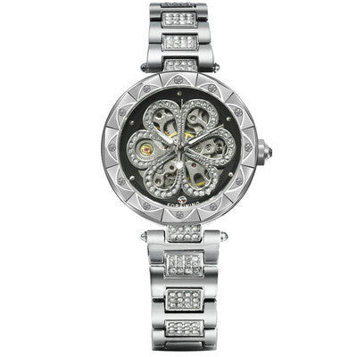 Forsining Mechanische Automatische Damen Uhren Top Marke Luxus Strass Weibliche Armbanduhren Rose Gold Edelstahl Uhr
