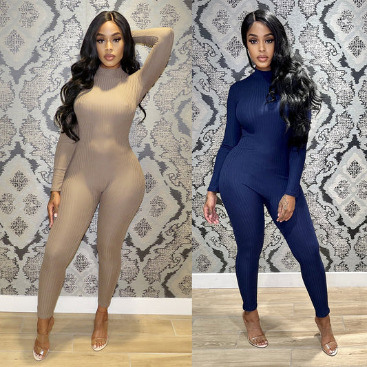 Enger Langarm-Jumpsuit Damen